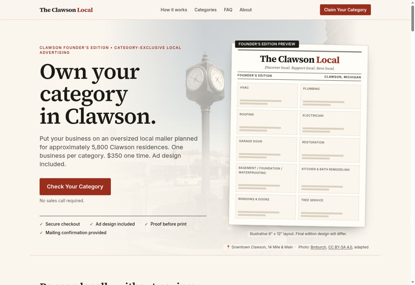 The Clawson Local website preview
