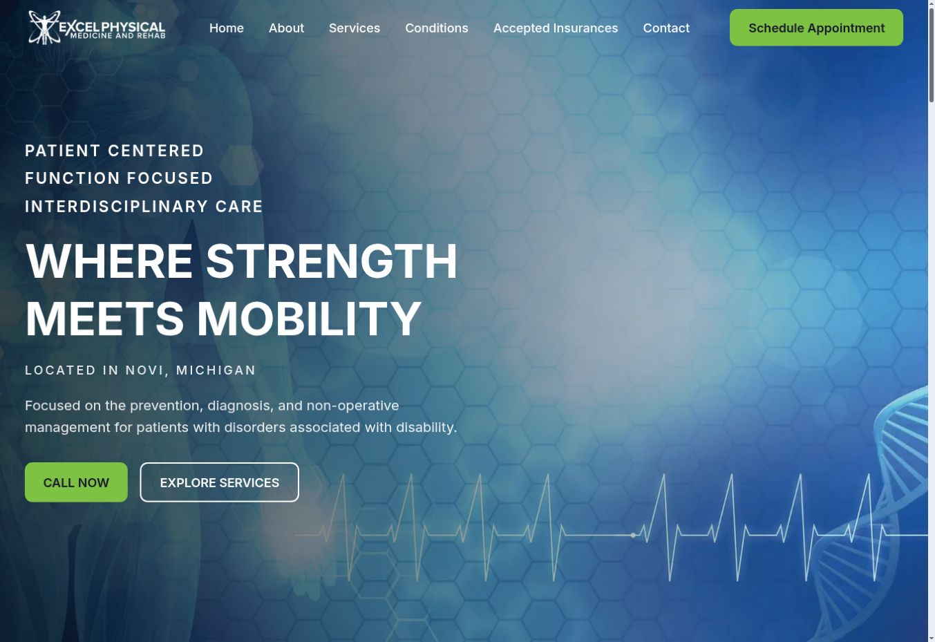 Excel Rehab website preview
